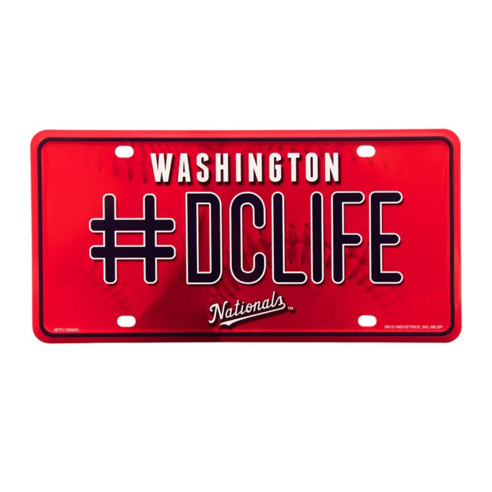 Rico Industries MLB Washington Nationals #DCLIFE Metal License Plate